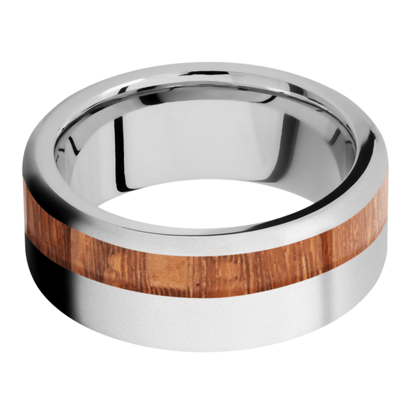 Cobalt Chrome Men's Ring with Leopard Wood Cobalt Chrome Men's Wedding Band