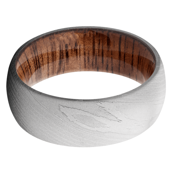Damascus Steel Men's Ring with Koa Wood Damascus Steel Men's Wedding Band
