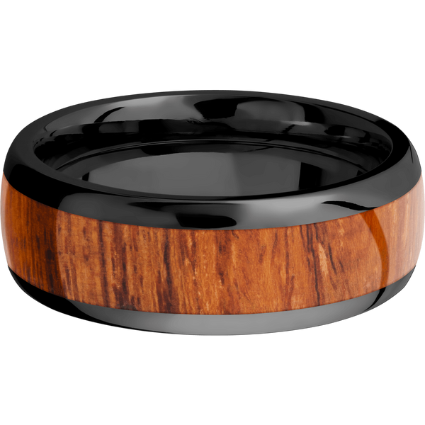 Black Zirconium Men's Ring with Desert Ironwood Wood Men's Wedding Band