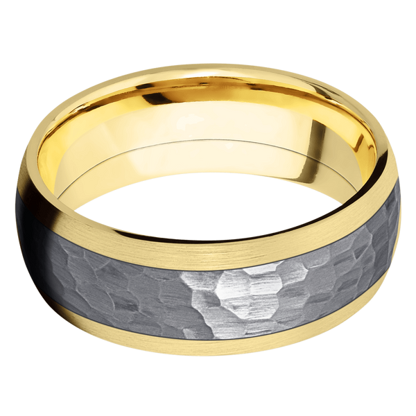 14K Yellow Gold Men's Ring with Tantalum 14K Gold Men's Wedding Band