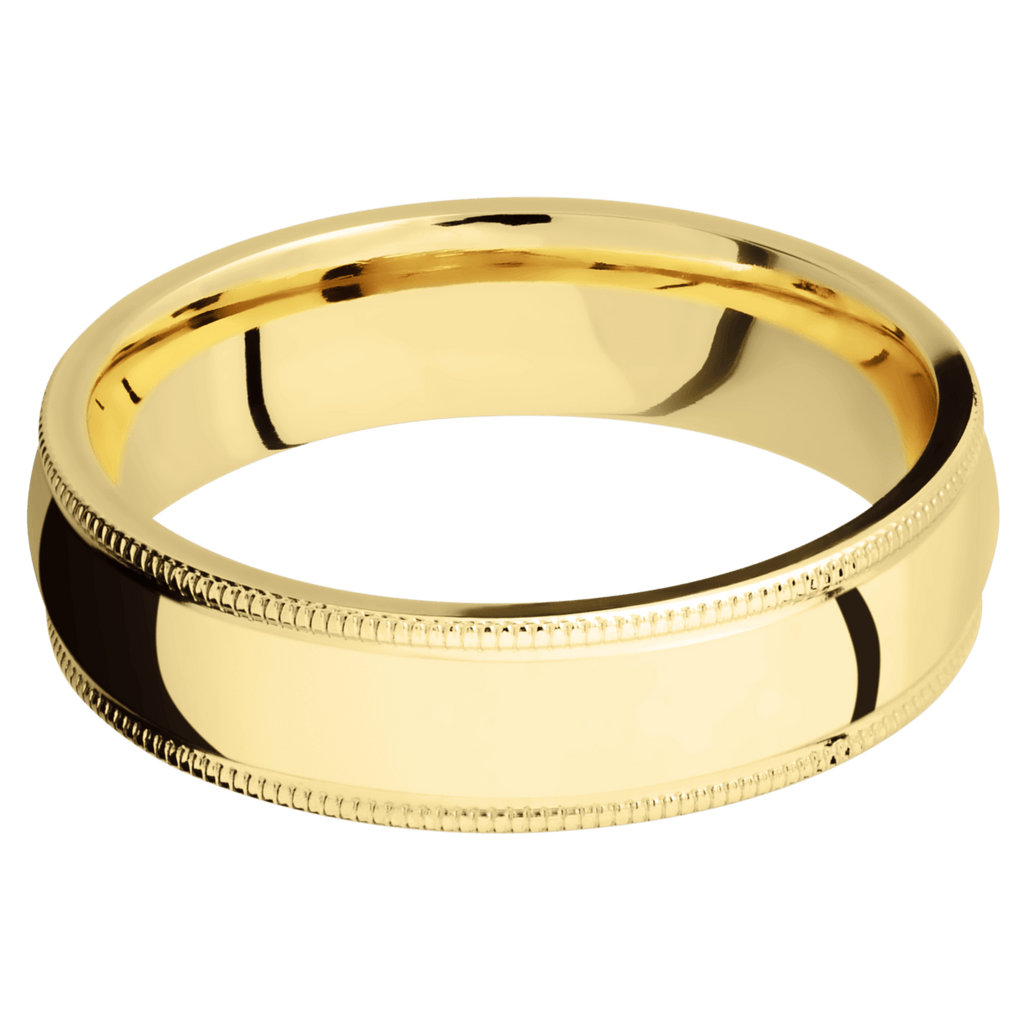 Mens yellow gold milgrain 2025 wedding band