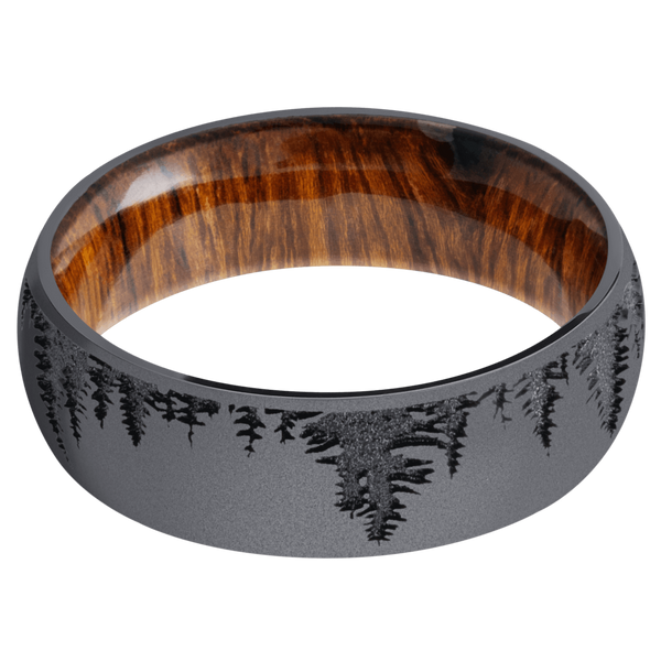 Tantalum Men's Ring with Spruce Tree Design and Desert Ironwood Included in Sale Pricing Men's Wedding Band