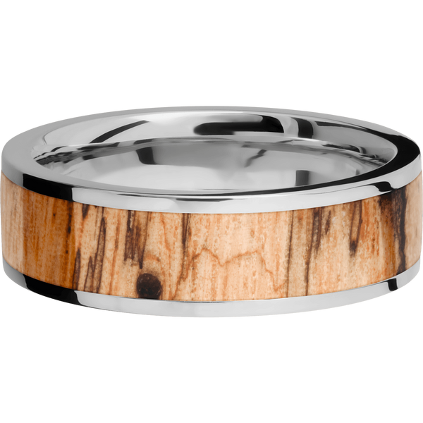 Titanium Men's Ring with Spalted Tamarind Wood Men's Wedding Band