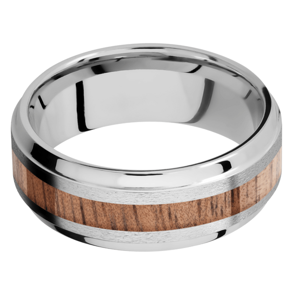 Cobalt Chrome Men's Ring with Koa Wood Cobalt Chrome Men's Wedding Band