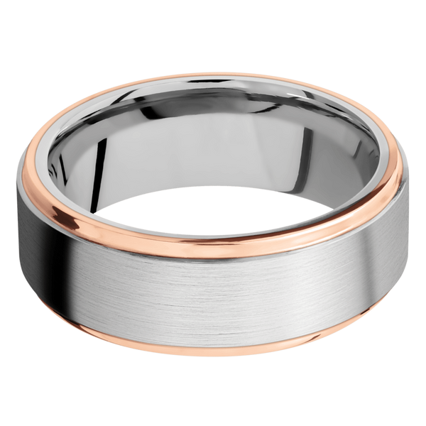 Cobalt Chrome Men's Ring with 14K Rose Gold Cobalt Chrome Men's Wedding Band