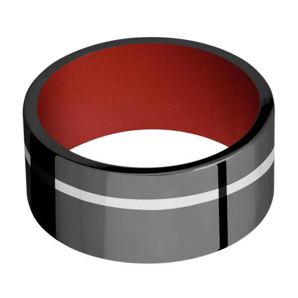 Black Zirconium Men's Ring with 14K White Gold and Cerakote 14K Gold Men's Wedding Band