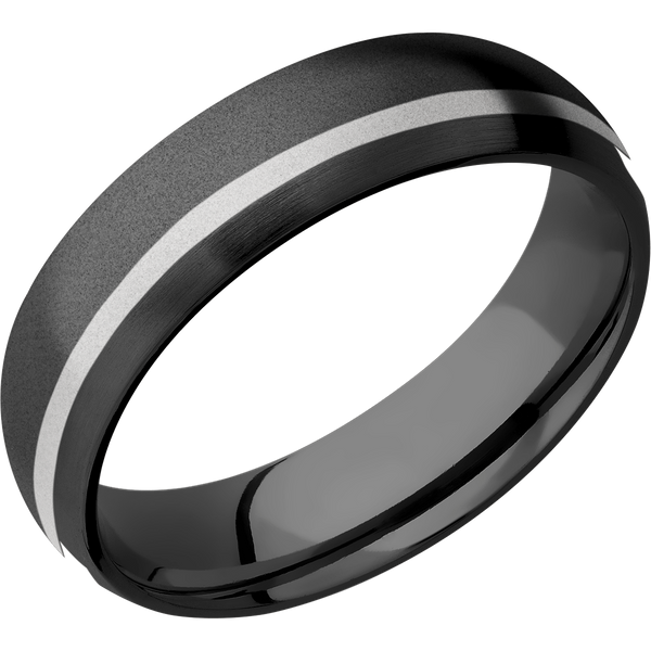 Black Zirconium Men's Ring with 14K Yellow Gold Narrow Rings Men's Wedding Band