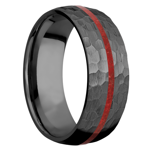 Black Zirconium Men's Ring with Lapis Lazuli