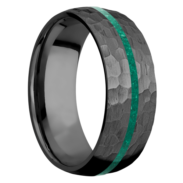 Black Zirconium Men's Ring with Lapis Lazuli