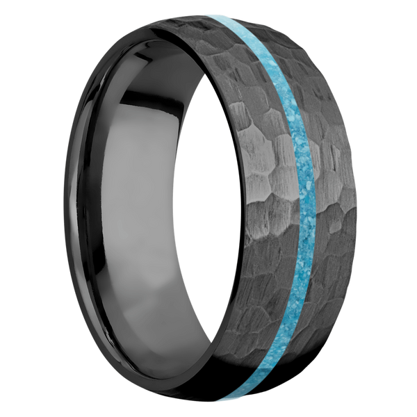 Black Zirconium Men's Ring with Lapis Lazuli