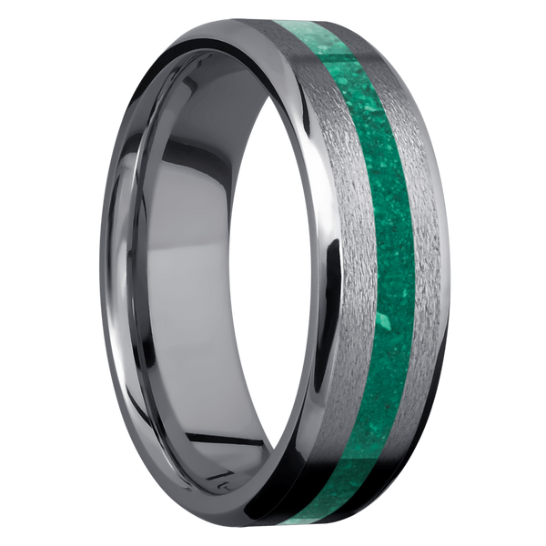 Tantalum Men's Ring with Lapis Lazuli Thin Blue Line Rings Men's Wedding Band