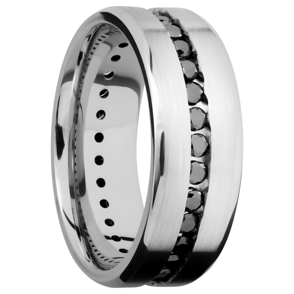 Cobalt Chrome Men's Ring with Black Diamond Cobalt Chrome Men's Wedding Band