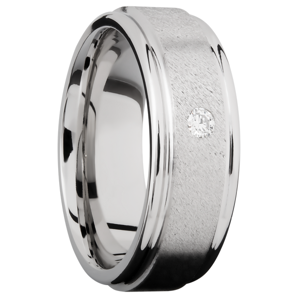 Cobalt Chrome Men's Ring with Diamond Cobalt Chrome Men's Wedding Band