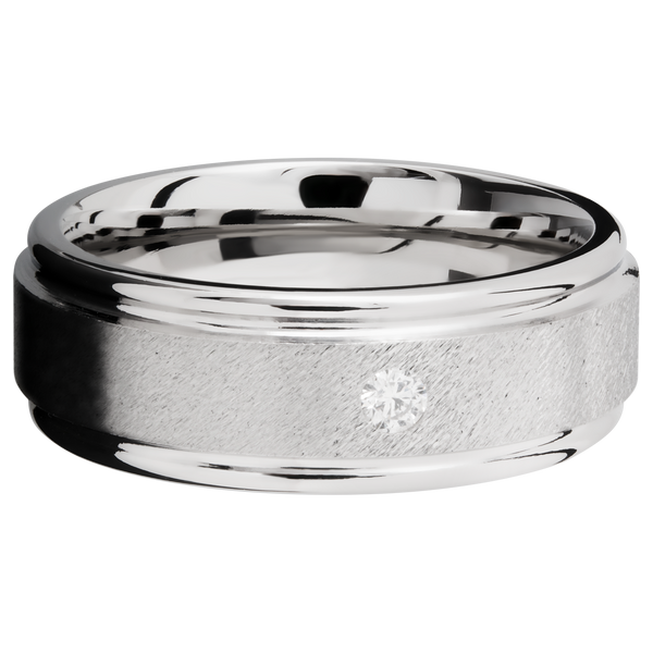 Cobalt Chrome Men's Ring with Diamond Cobalt Chrome Men's Wedding Band