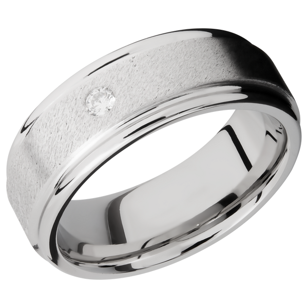 Cobalt Chrome Men's Ring with Diamond Cobalt Chrome Men's Wedding Band