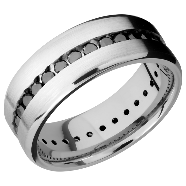 Cobalt Chrome Men's Ring with Black Diamond Cobalt Chrome Men's Wedding Band