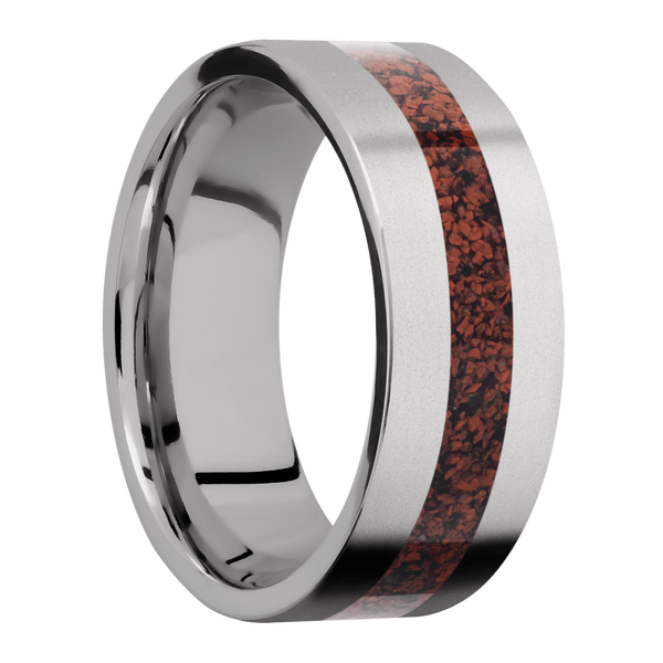 Titanium Men's Ring with Dinosaur Bone Dinosaur Bone Men's Wedding Band