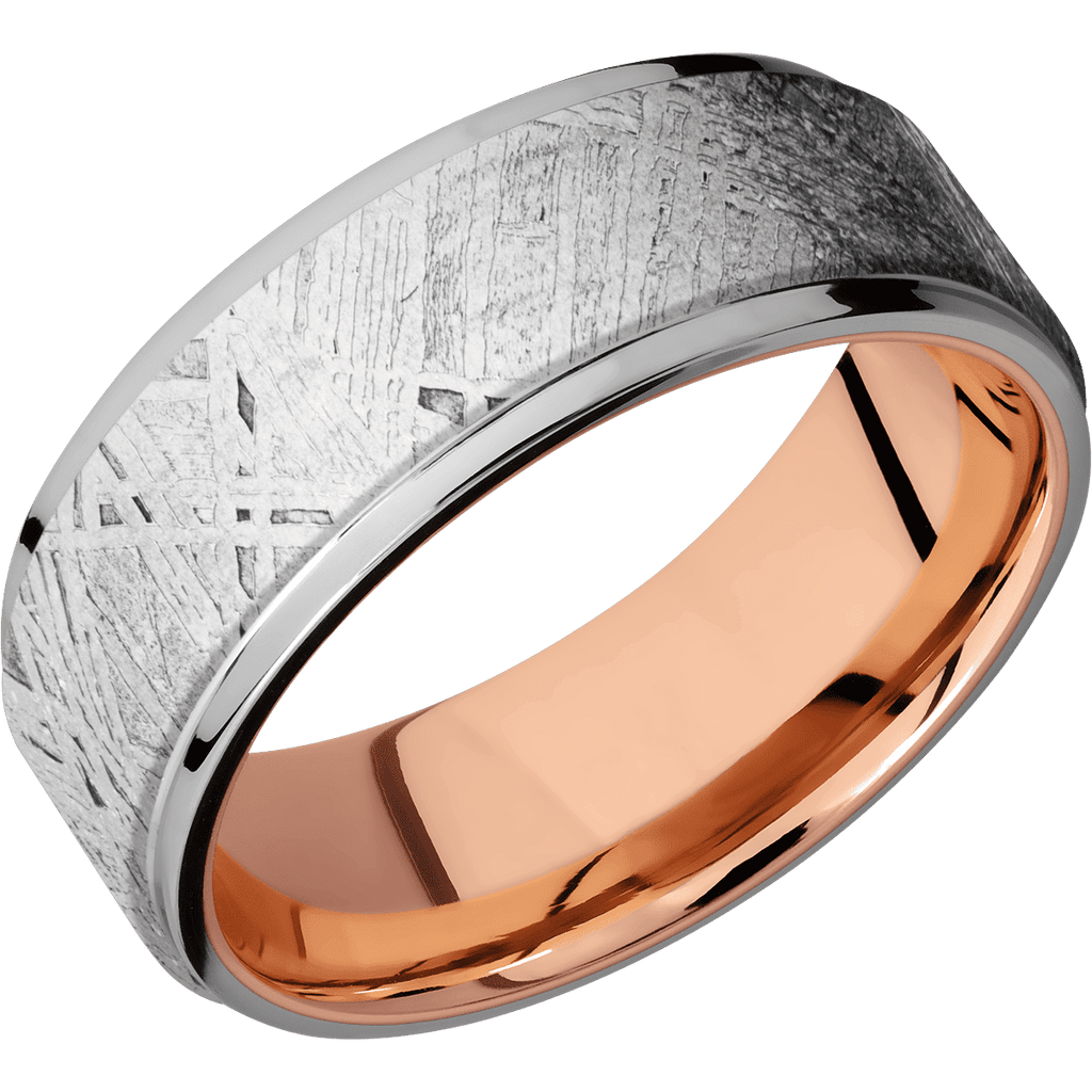 Titanium + Polish , Polish Finish + 14K Rose Gold