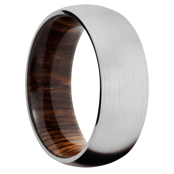 Platinum + Satin Finish + Cocobolo All Rings Men's Wedding Band
