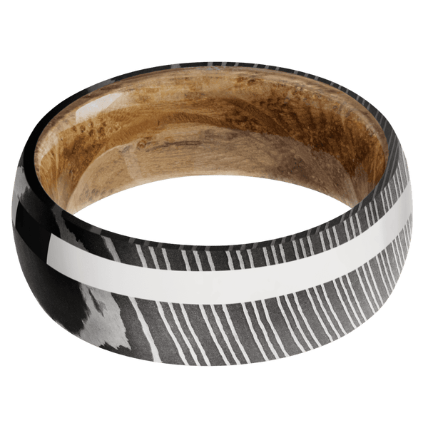 Damascus + Acid Finish + Whiskey Barrel Included in Sale Pricing Men's Wedding Band