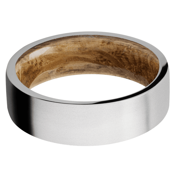 Platinum + Bead Finish + Whiskey Barrel All Rings Men's Wedding Band