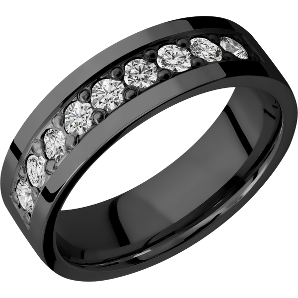 Zirconium + Polish Finish All Rings Men's Wedding Band