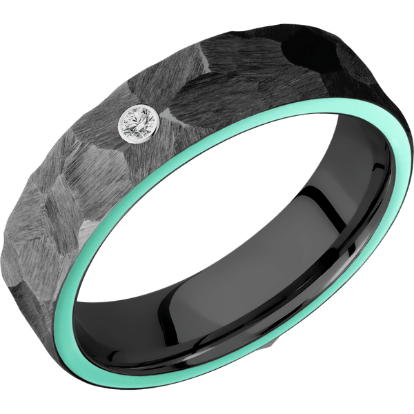 Zirconium + Rock Finish All Rings Men's Wedding Band