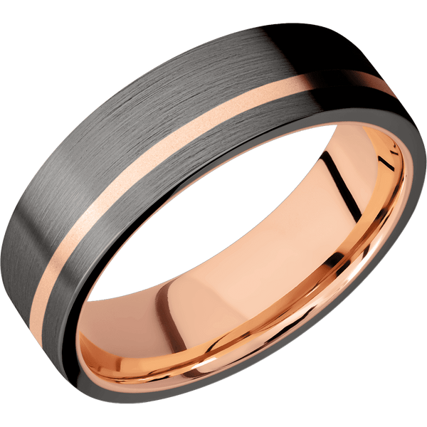 Tantalum Noir + Satin , Satin Finish + 14K Rose Gold