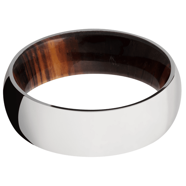 Platinum + Polish Finish + Cocobolo All Rings Men's Wedding Band