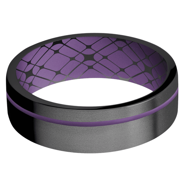 Zirconium + Bead , Bead Finish + Wild Purple All Rings Men's Wedding Band