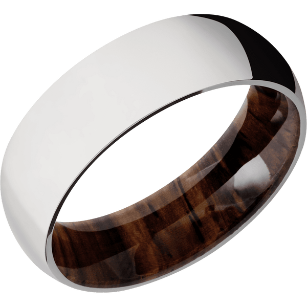 Platinum + Polish Finish + Cocobolo All Rings Men's Wedding Band
