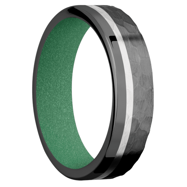 Zirconium + Hammer , Polish Finish + Squatch Included in Sale Pricing Men's Wedding Band