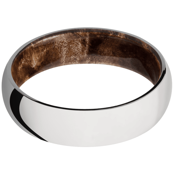 Platinum + Polish Finish + Maple Burl All Rings Men's Wedding Band