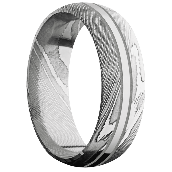 Damascus + Polish Finish All Rings Men's Wedding Band