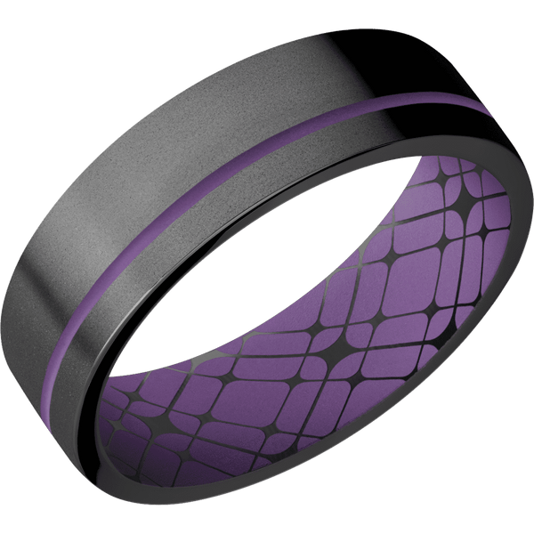 Zirconium + Bead , Bead Finish + Wild Purple All Rings Men's Wedding Band