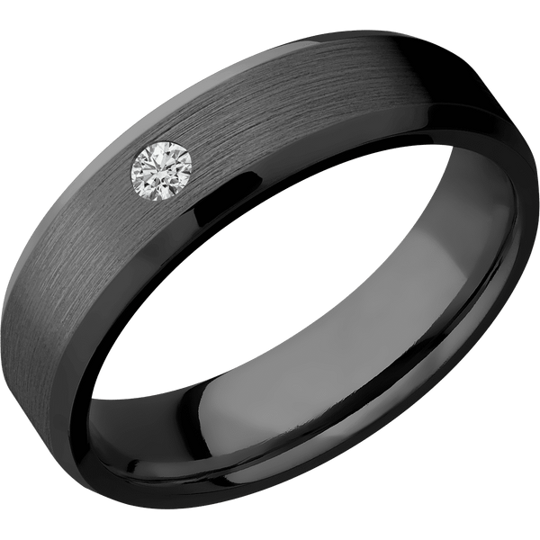 Zirconium + Satin , Polish Finish All Rings Men's Wedding Band