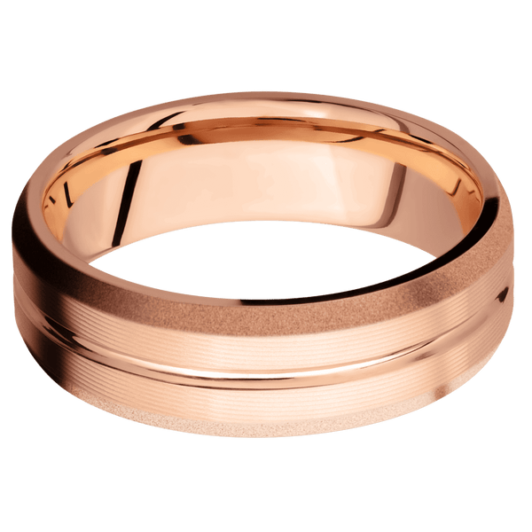 14K Rose Gold + Polish , Machine Finish All Rings Men's Wedding Band