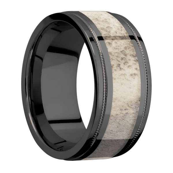 Zirconium + Polish , Polish Finish All Rings Men's Wedding Band
