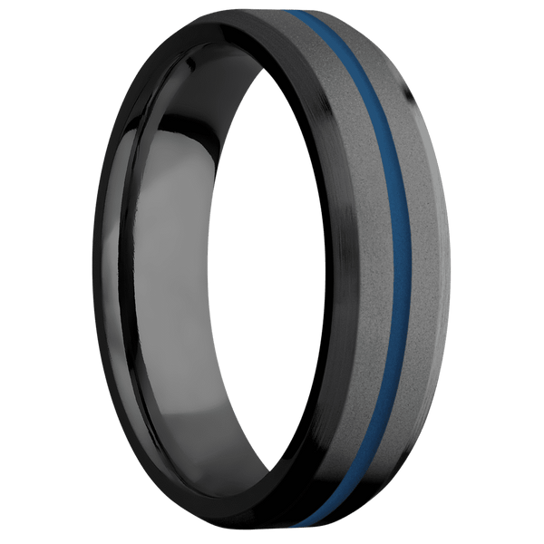 Zirconium + Bead , Satin Finish All Rings Men's Wedding Band