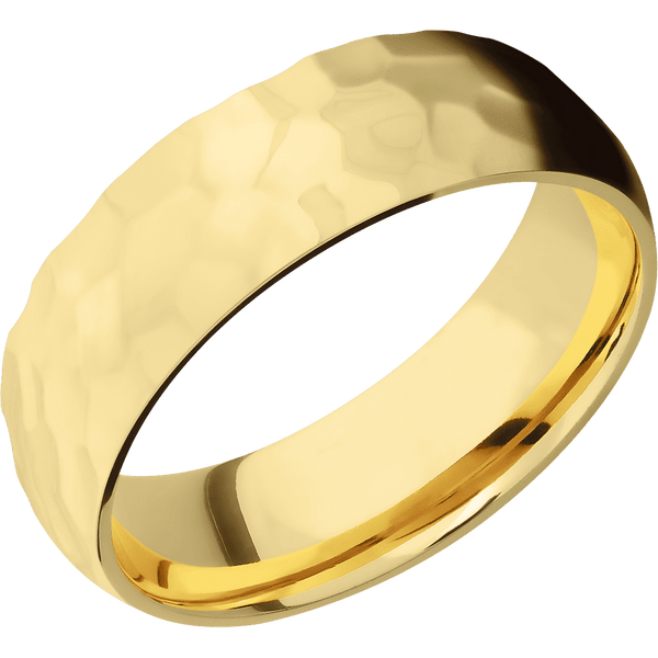 10K Yellow Gold + Rockpolish Finish All Rings Men's Wedding Band