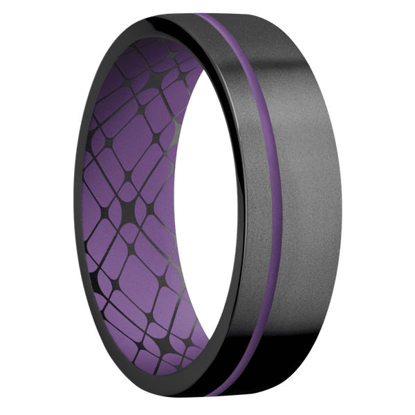 Zirconium + Bead , Bead Finish + Wild Purple All Rings Men's Wedding Band