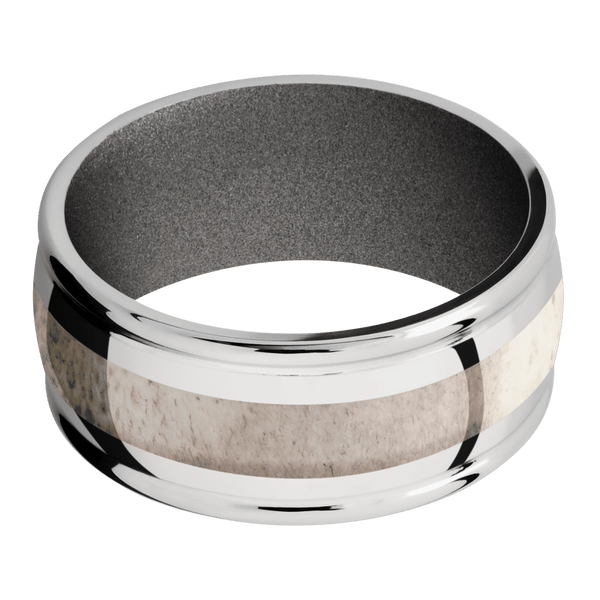 Cobalt Chrome + Polish , Polish Finish + Gun Metal Grey All Rings Men's Wedding Band