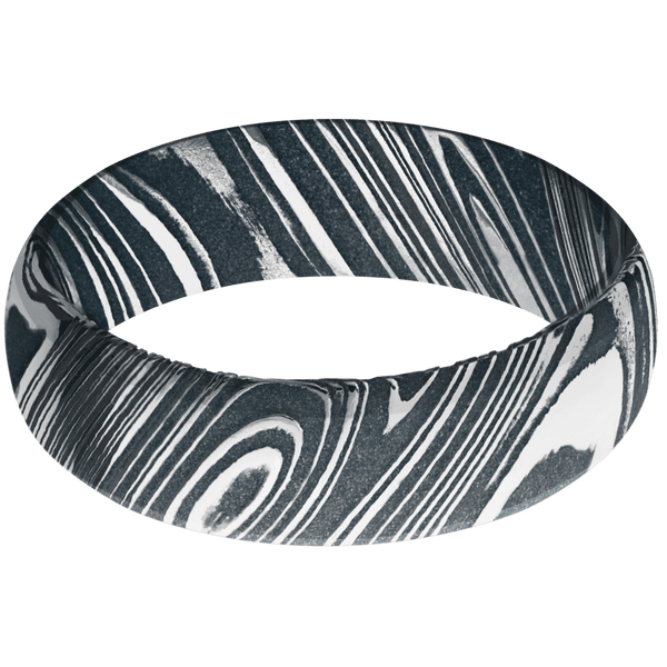 Woodgrain + Polish Finish All Rings Men's Wedding Band