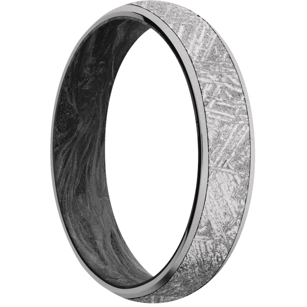 Titanium + Bead Finish + Forged Carbon Fiber All Rings Men's Wedding Band