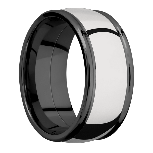 Zirconium + Polish , Polish Finish All Rings Men's Wedding Band