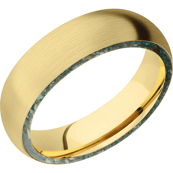 14K Yellow Gold + Satin Finish All Rings Men's Wedding Band