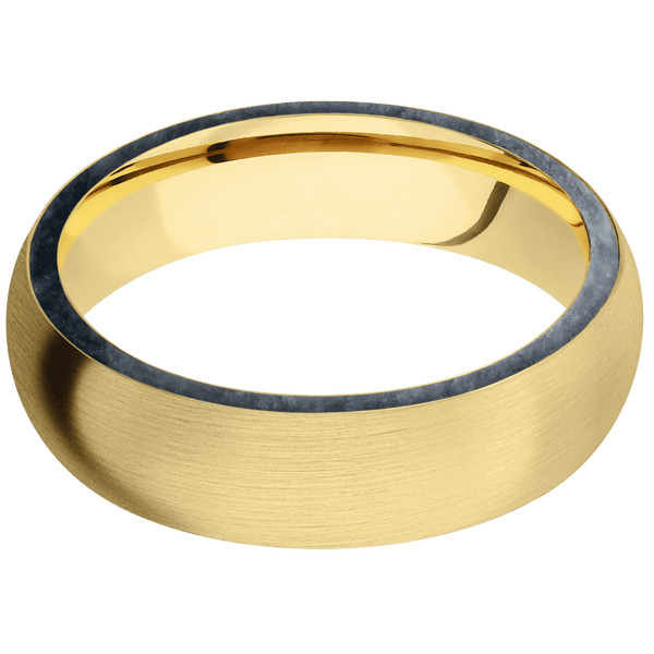 14K Yellow Gold + Satin Finish All Rings Men's Wedding Band