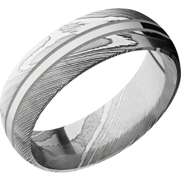 Damascus + Polish Finish All Rings Men's Wedding Band