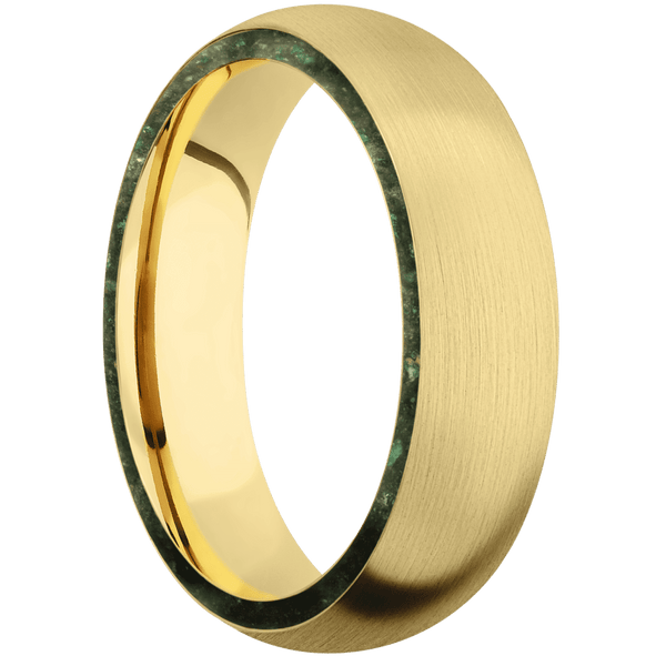 14K Yellow Gold + Satin Finish All Rings Men's Wedding Band