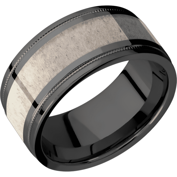 Zirconium + Polish , Polish Finish All Rings Men's Wedding Band